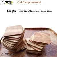 1pcs old camphorwood wood coasters table cup mat kitchen mat pad for bar cocktail length1010cm height6 12mm barware