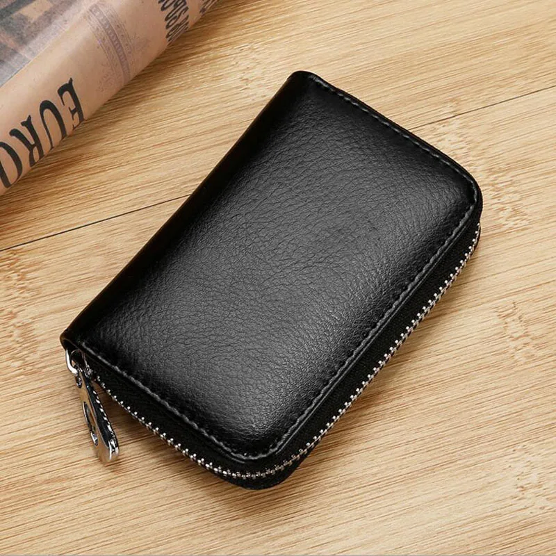 Black TANGYUE ID кредитный держатель для карт кожаный женский мужской банковский кошелек для карт кошелек для кредитных карт чехол Женская визитница кожа Новинка - Цвет: Black