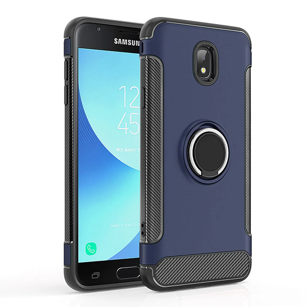 Двухслойный Магнитный защитный чехол с кольцом-подставкой противоударный для