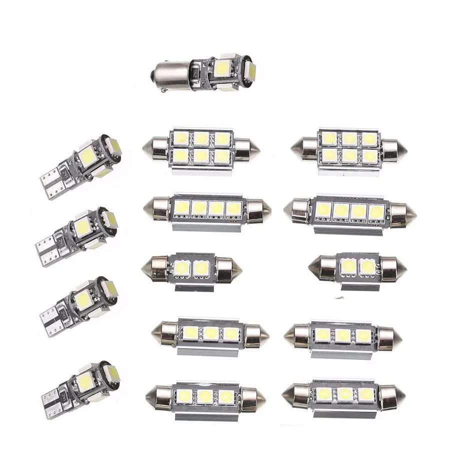 

15x Car Interior LED Light Bulb Kit White Dome Lights License plate lightFor Mercedes Benz C Class W 203 2000-2007