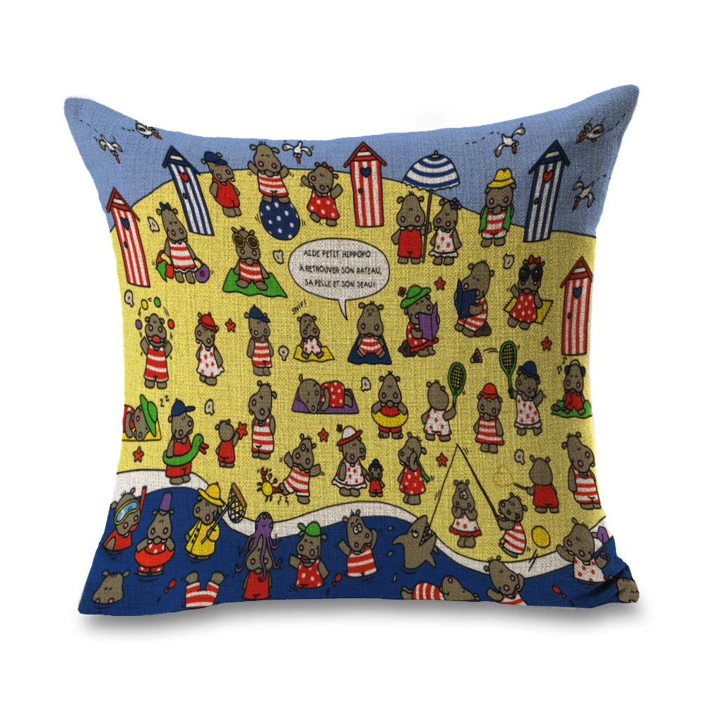 Акварельные подарки пчелы животные подушки с узором льняной диван подушка для