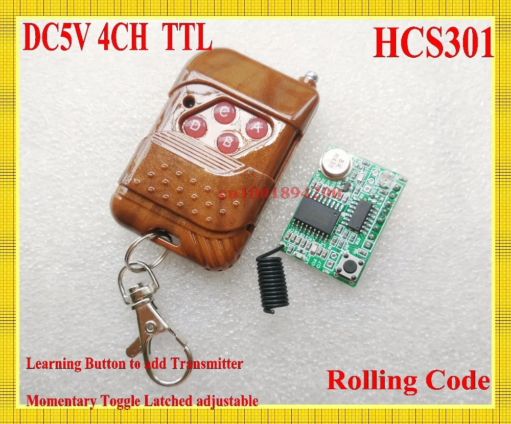 Модуль приемника непрерывно изменяющегося кода HCS301 DC5V 4CH TTL декодирующий ресивер