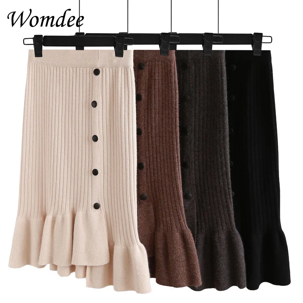 Карандаш русалка юбка для Для женщин 2018 нерегулярные вязаная рыбий хвост