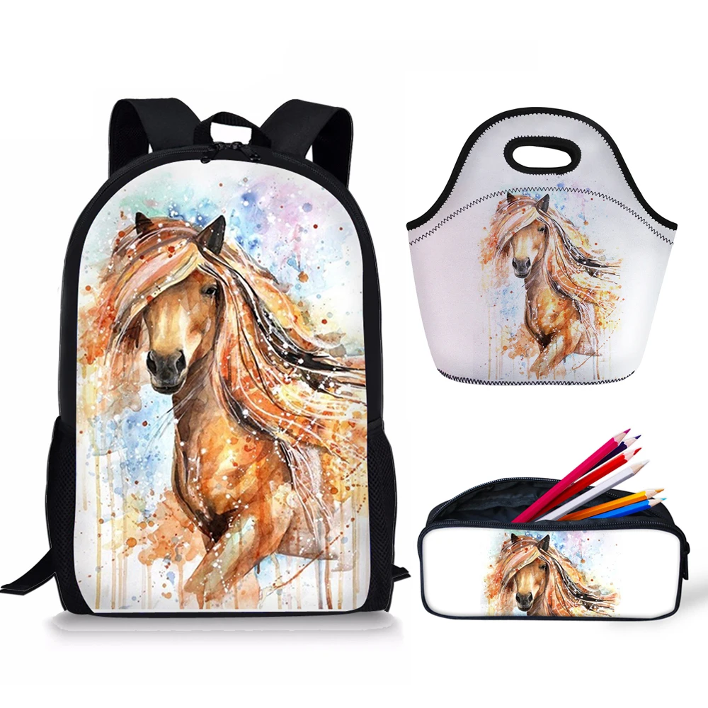 Schooolbags рюкзак с единорогом Crazy Horse радужная сумка принтом пони детские школьные