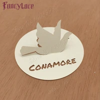 60pcslot laser cut dove shape craft paper hang tag place card wedding party pigeon label price gift cards decoration bookmark