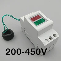 200V TO 450V 2P 36 мм din-рейку двойной светодиодный индикатор напряжения и тока Вольтметр Амперметр диапазон переменного тока 80-300 в 200-450 в 0-100A - Цвет: 200V TO 450V