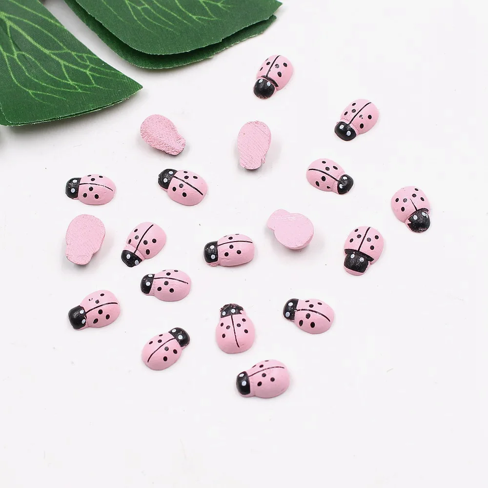 10 шт./лот мультфильм Мини Семь звезд Божья коровка искусственная древесина Жук