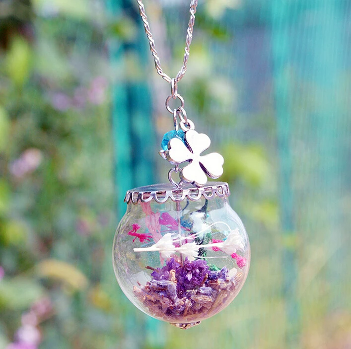 DIY кулон в виде бутылочки желаний ожерелье листьев морской звезды Стеклянные