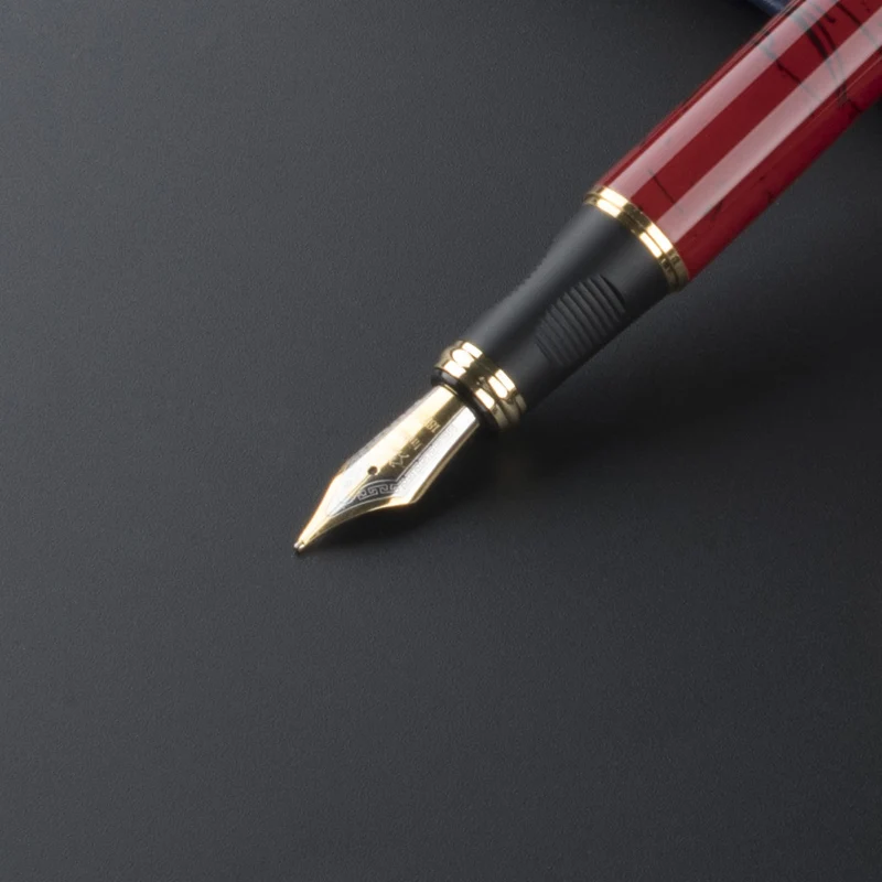 Jinhao X450 Роскошная авторучка с мраморным узором Золотая отделка F перо (коралловый