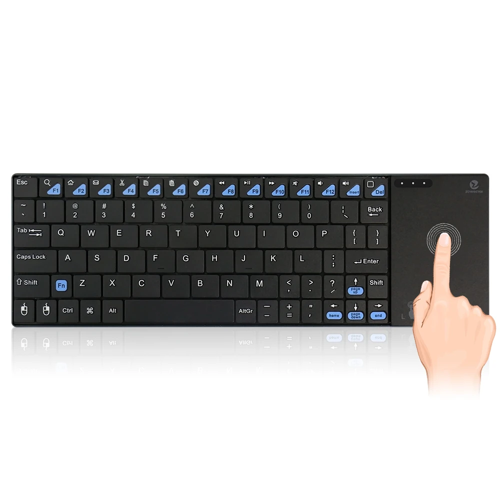 Zoweetek i12plus ультра тонкий 2,4 ГГц RF Мини Беспроводная русская клавиатура с тачпадом мышь для ПК HTPC Android tv Box