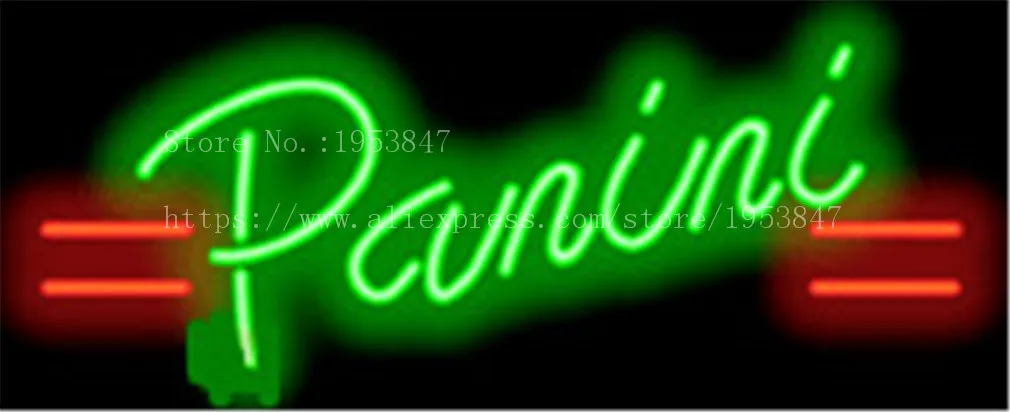 

Panini Deli неоновая вывеска, настоящий стеклянный трубчатый светильник, украшение бара, пивного клуба, пользовательские вывески, магазин хлеба ...