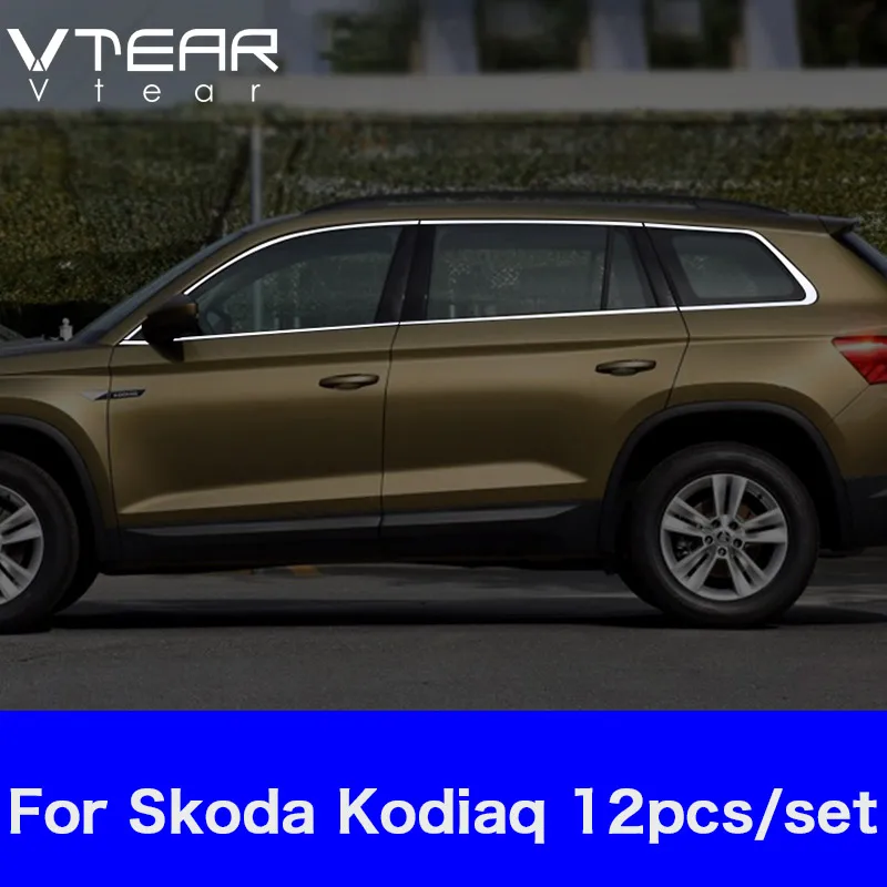 Vtear для Skoda Kodiaq аксессуары окна хромированная накладка нержавеющая сталь внешний