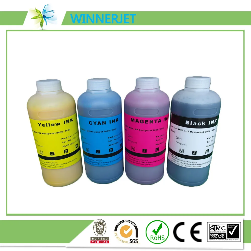 WINNERJET пигментные чернила для заправки картриджей HP Designjet 2000 3000 (4 литра/партия