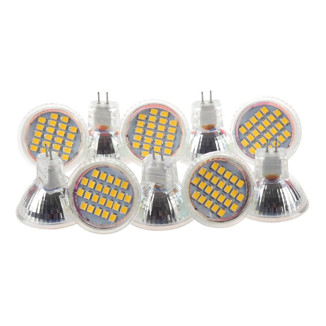 

10pcs MR11 GU4 Warm White 3528 SMD 24 LED Home Spotlight Light Lamp Bulb 1W 12V