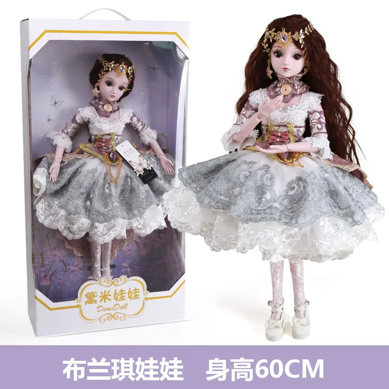 Bybrana Doll Dressing Joint 60cm bjd Girl Toy Simulation Wedding Princess Doll Gift Set - Цвет: 3