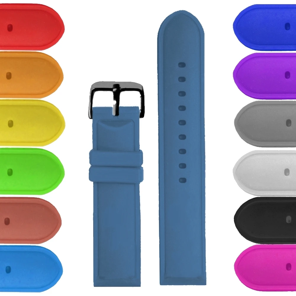 

20mm Silicone Jelly Rubber Ladies Men Watch Band Straps WB1087-20 Ocean Blue Black Yellow Purple Pink Green Brown Red Orange