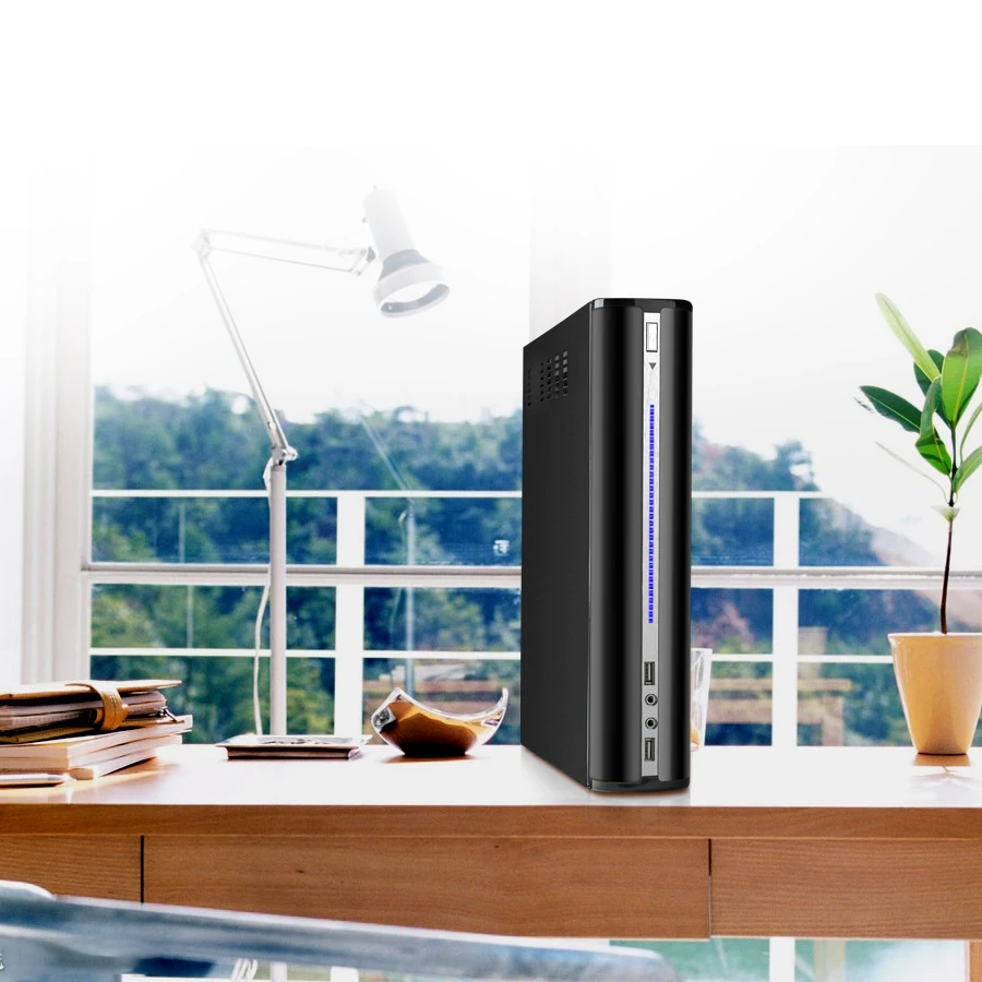 10 шт. Вертикальный чехол Realan 2007C Mini ITX с вентилятором USB аудио HDD SATA маленький ATX для