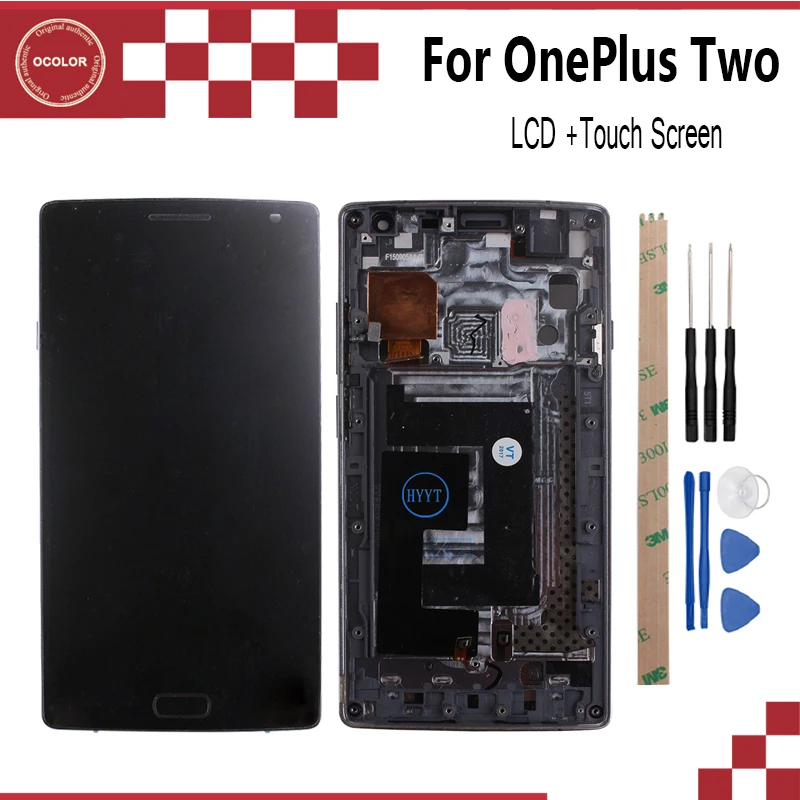 ocolor For Oneplus 2 One Plus Two LCD and Touch Screen With Frame Tested Assembly Repair Part 5.5 inch +Tools | Мобильные телефоны