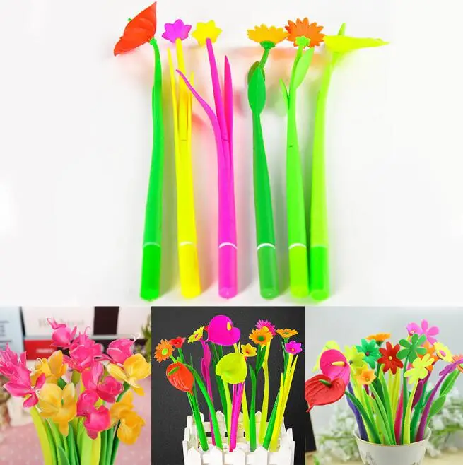 Новинка гелевая ручка в форме цветка 16 шт./лот канцелярские принадлежности