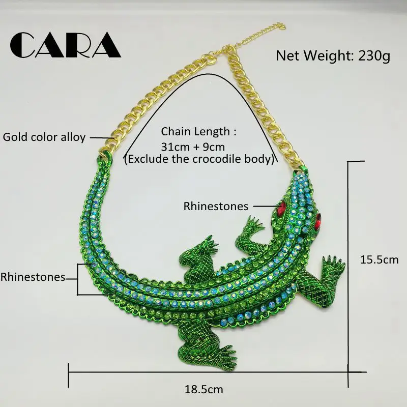 Новинка 2019 Женский Большой чокер эффектные ожерелья зеленое ожерелье стразы из