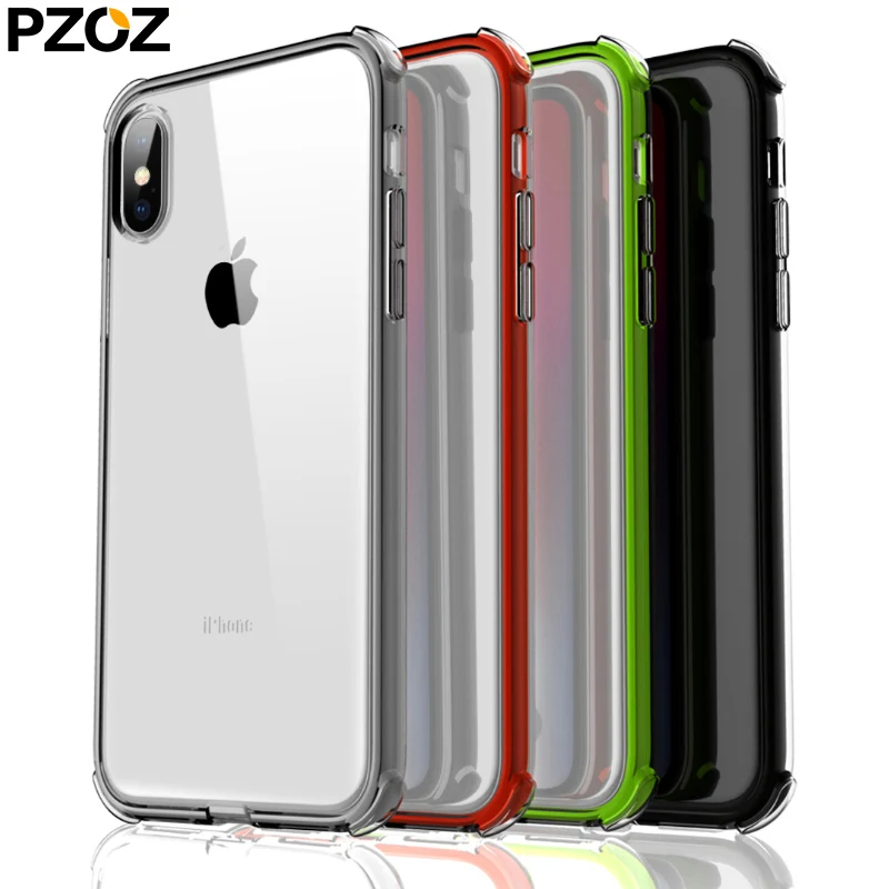 PZOZ For Apple iPhone X Case Cover Bumper 360 Shockproof Accessories Luxury Clear Silicone Housing iPhoneX 10 Phone |