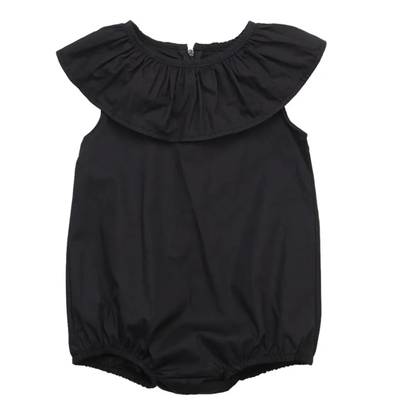 Emmababy От 0 до 5 лет летние дети девушка моды Черный боди Обувь для девочек Playsuit цельный дети боди Костюмы Перевозка груза падения