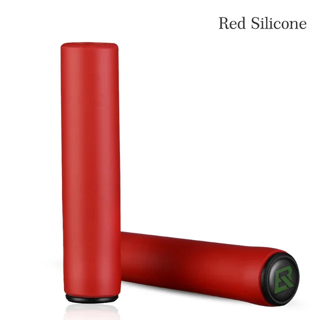 Red Silicone ROCKBROS Упоры для рук на руль велосипеда MTB силиконовые губчатые накладки на ручки противоскользящие амортизирующие мягкие ручки для велосипедного руля Ultraight велосипедный руль - Цвет: Red Silicone