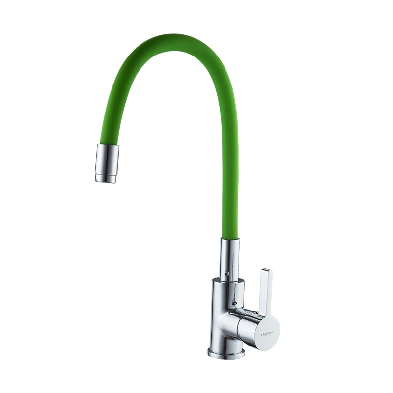 L4898-5 LEDEME Смеситель для кухни с силиконовым изливом латунь L4898 - Цвет: L4898-5