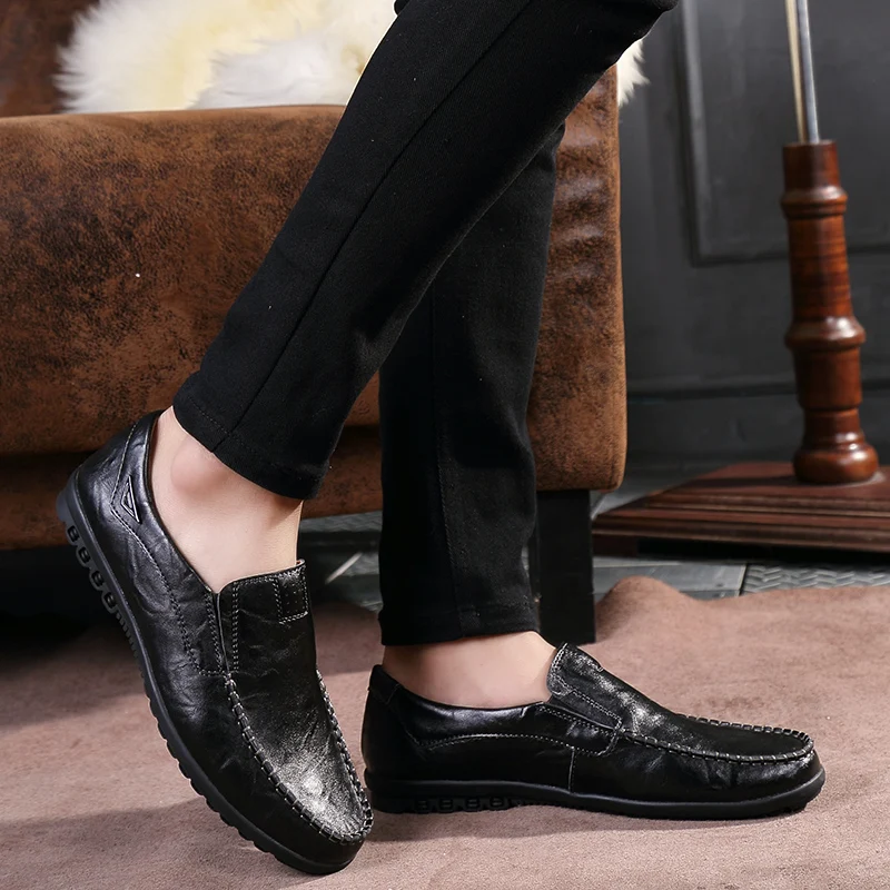 ORLOG Comfortable Men Casual Shoes Loafers Quality Split Leather Flats Hot Sale Moccasins Plus Size | Обувь
