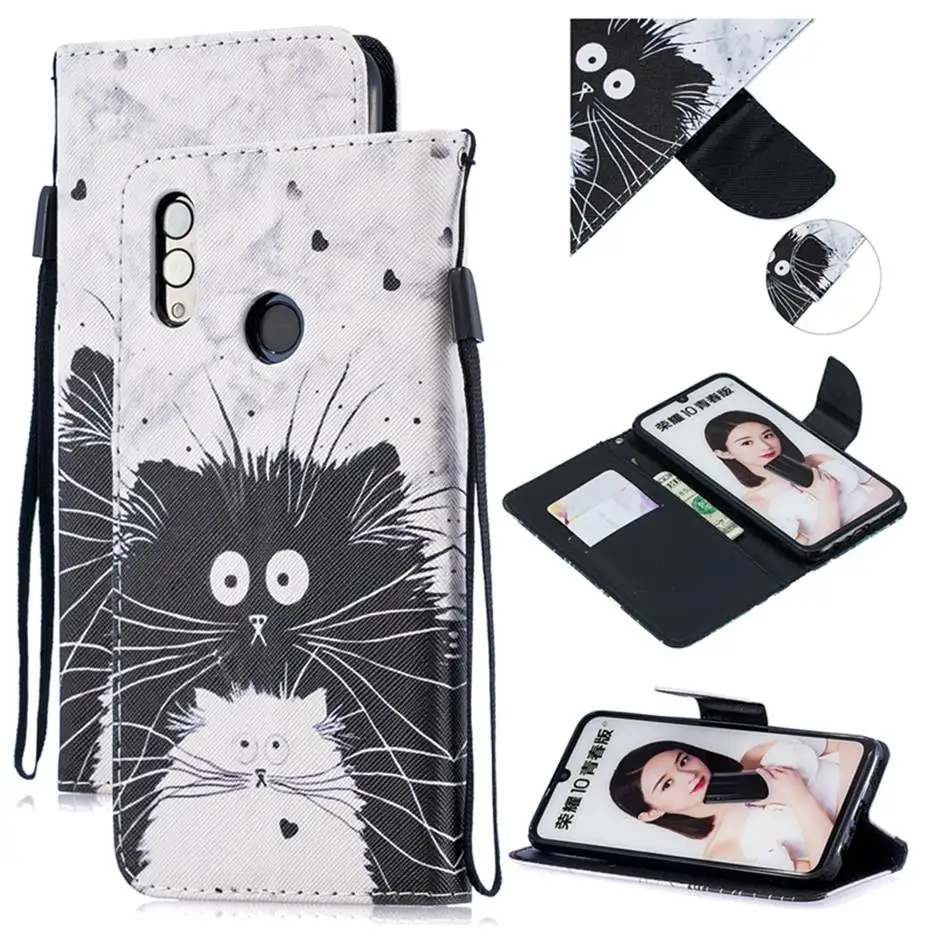 Чехол для телефона из искусственной кожи Huawei P Smart 2019 чехол в виде книги Honor 10 Lite