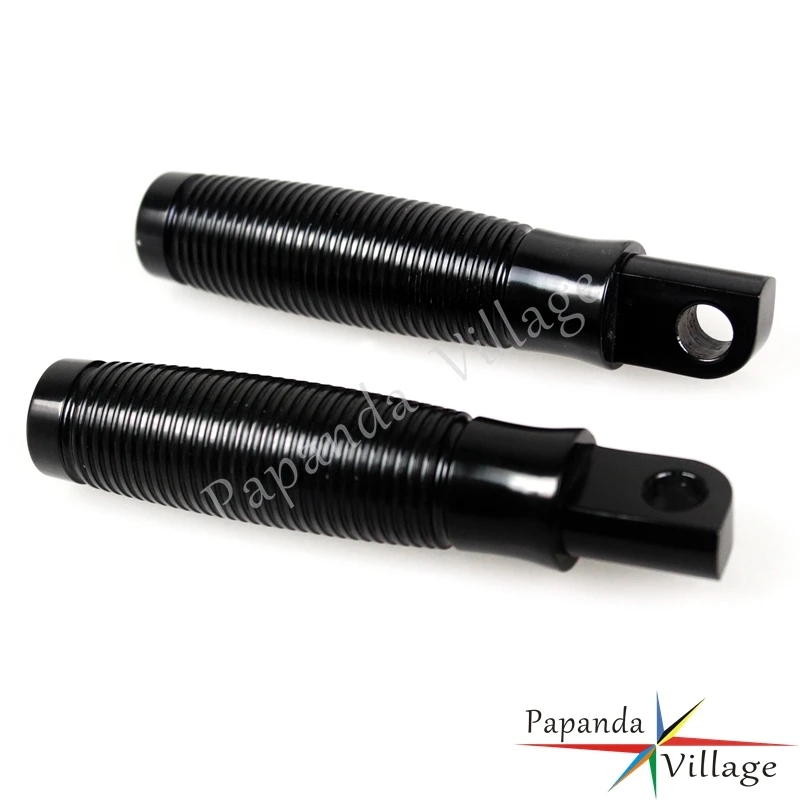 Papanda Motorcycle Footpegs Motorbikes 1/2&quot Clevis Footpeg Mounts Old School Black Foot Rests for Harley Choppers Bobbers Custom |