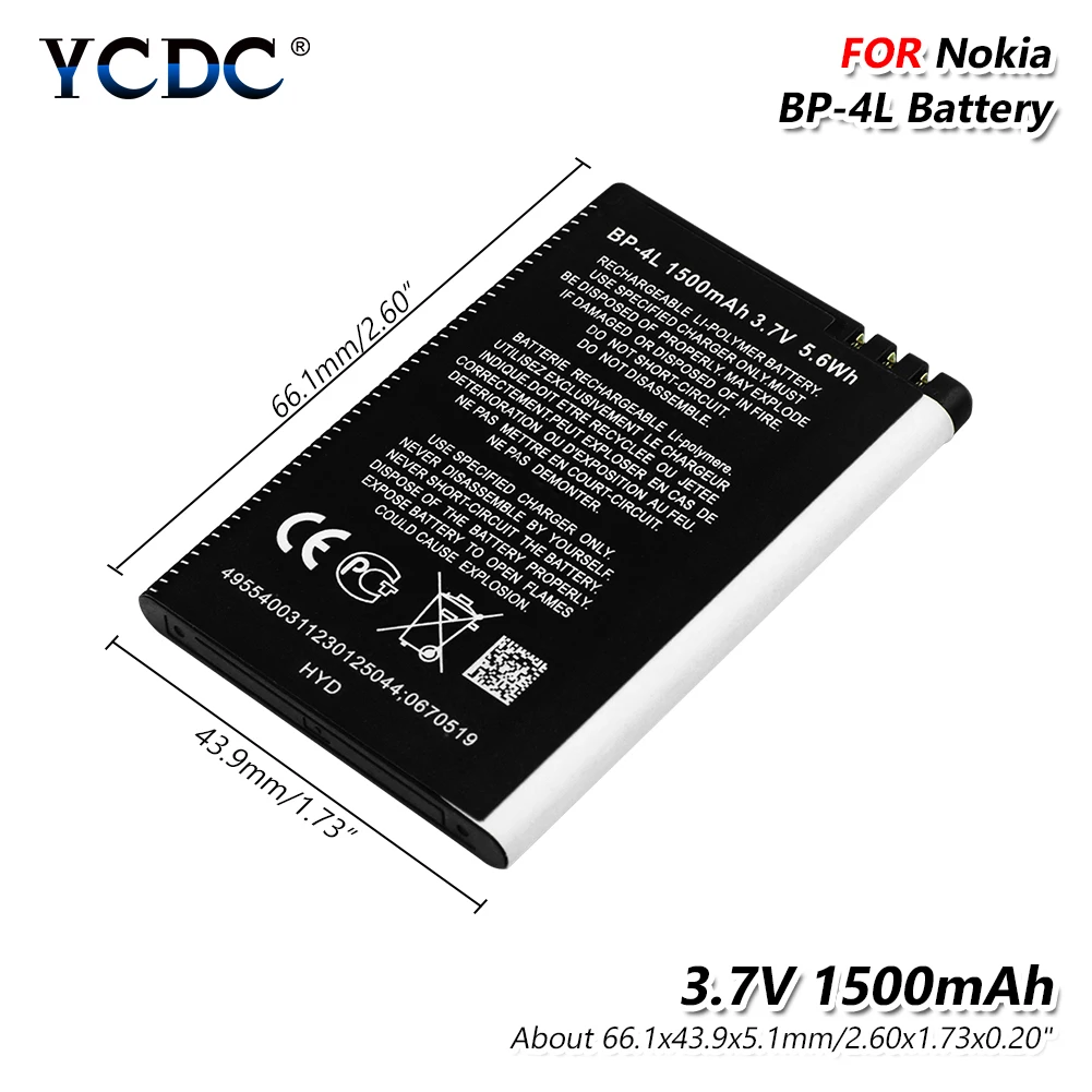 Смартфон BP 4L литий полимерный аккумулятор для телефона 3 7 v 1500mah Nokia E61i E52 E55 E6 E63 E71 E72