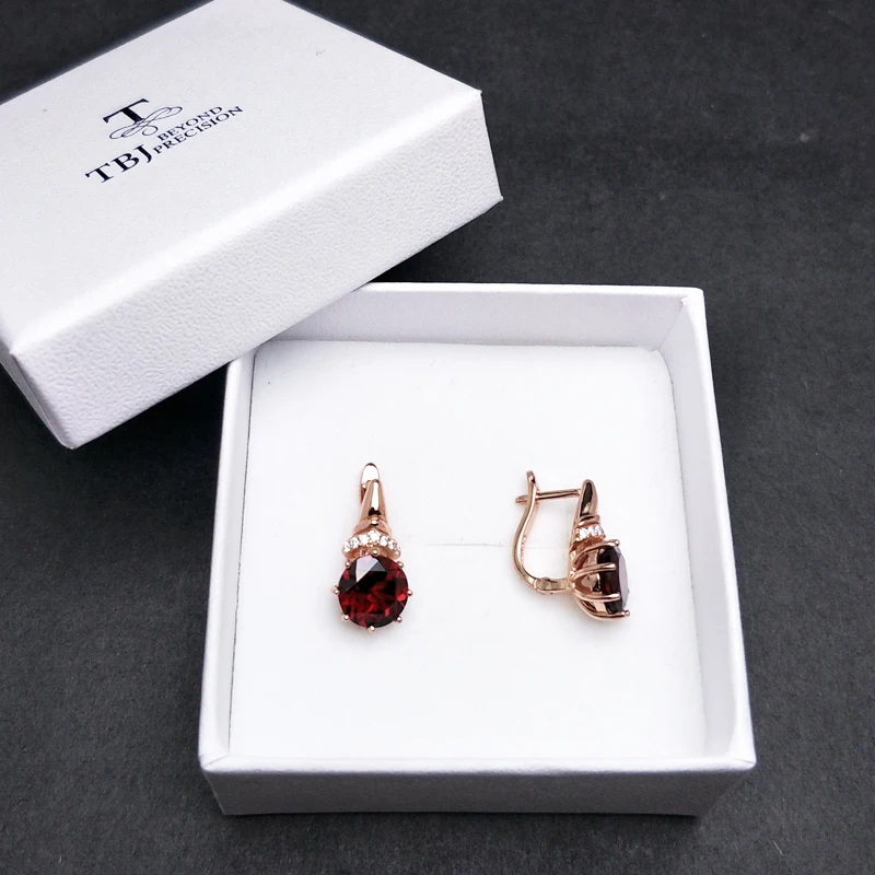 Женские серьги с гранатом TBJ ювелирные украшения натуральными драгоценными