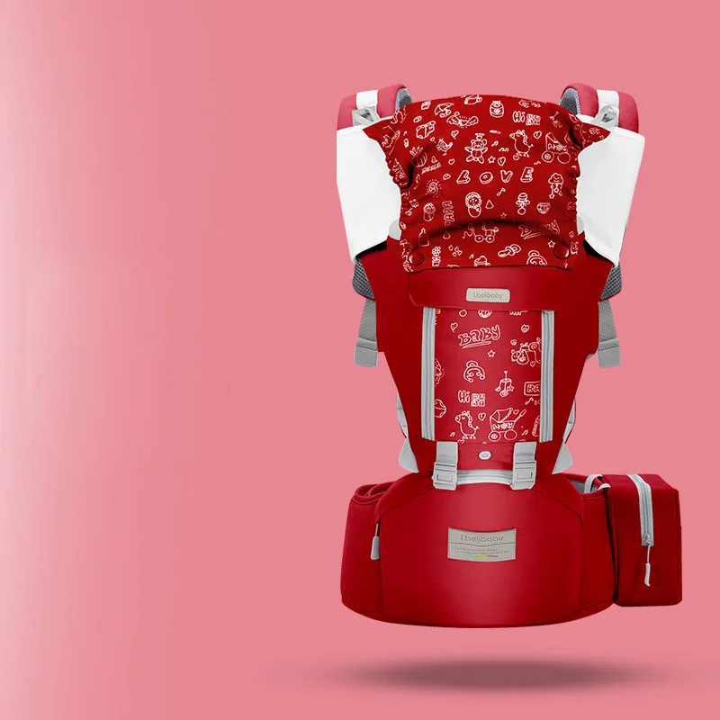 Ibelibaby кенгуру эргономичный рюкзак Хипсит Регулируемый безопасности стул для малыша сумка обернуть ребенка ремень - Цвет: Red2