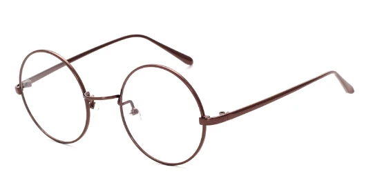 brown Peekaboo корейский Ретро полный обод золото оправу Nerd тонкие металлические опрятный стиль винтажные очки Круглый компьютер унисекс - Цвет оправы: brown