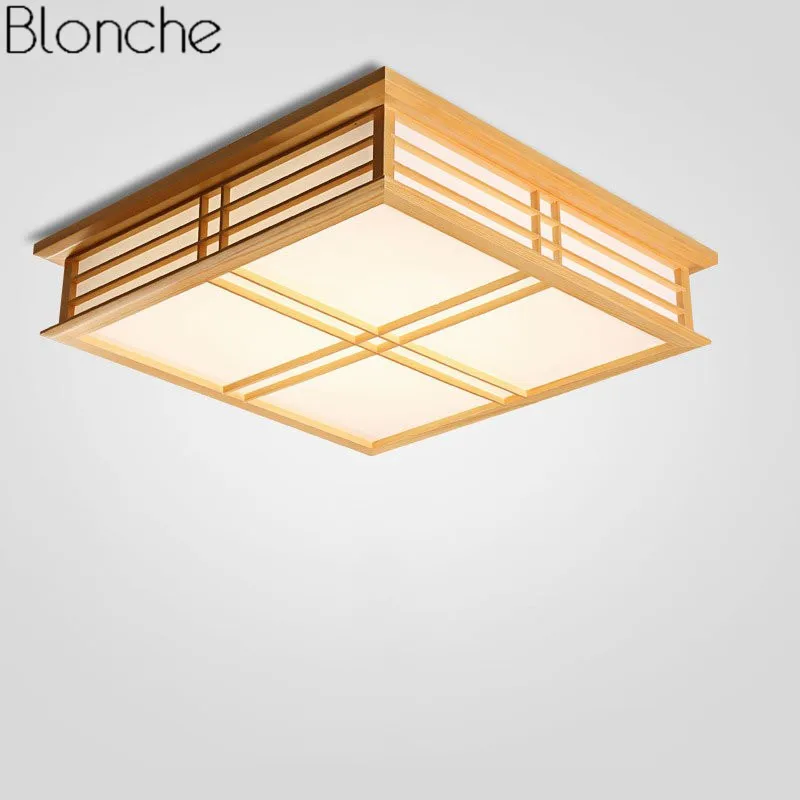 Creative Wood Ceiling Lamp Japanese Style Light Fixture for Dining Room Bedroom Luminaire Modern Home Deco Lighting 220V | Лампы и