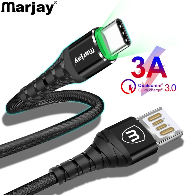Реверсивный кабель Micro USB Type C Marjay 3A с быстрой зарядкой 3 0 для Samsung Xiaomi Huawei LG HTC Android