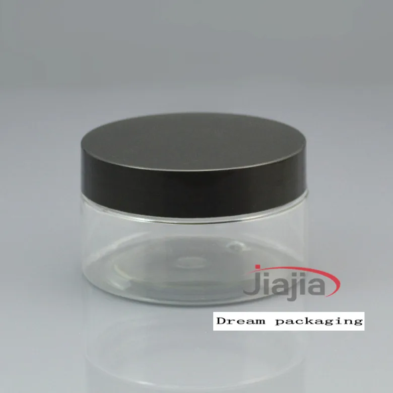 30 шт. прозрачный цвет ПЭТ банка 100 г Пластик банку с белый черный или колпачок