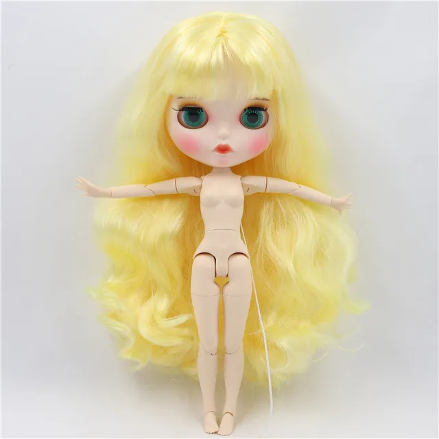 Заводская кукла blyth 1/6 кутом кукла белая кожа суставы тела индивидуальные лица бровей игрушка кукла, 30 см - Цвет: naked doll