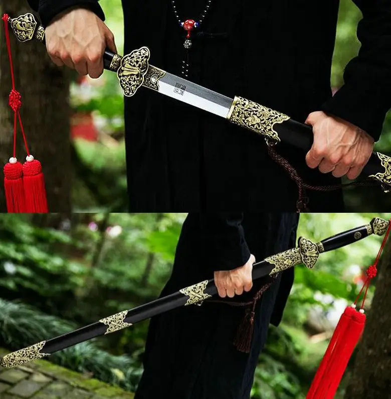 Боевой готов Дамасская сталь двойной край острый китайский Kungfu knight errant меч/han jian