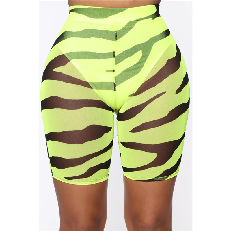 Шорты женские Сетчатые эластичные с высокой талией пикантные облегающие пляжные