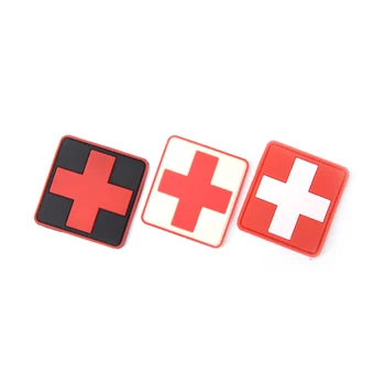 3D PVC Rubber Red Cross Flag Of Switzerland Swiss Cross Medic Paramedic Tactical Badge 1