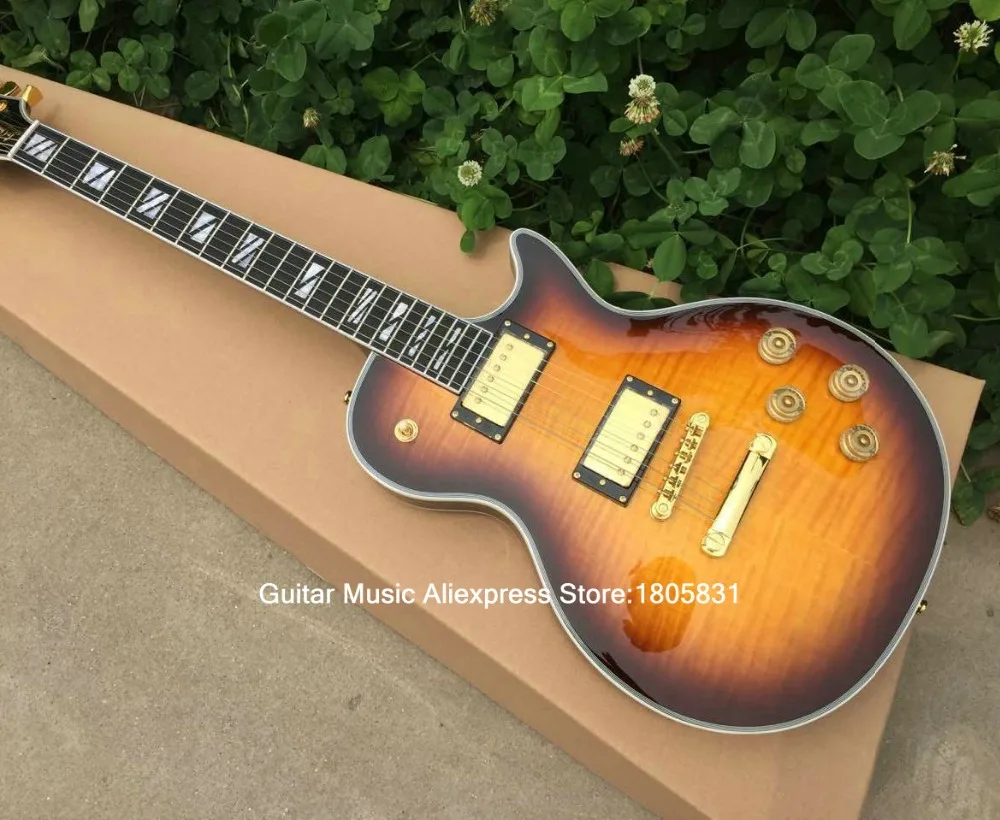 Высокое качество Электрогитары MS Sunburst Ebony гитары Лады Связывание Лидер