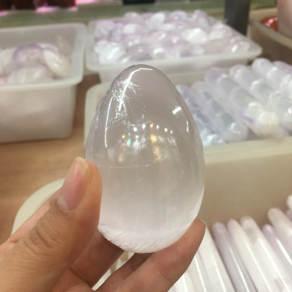 Натуральный гипс селенит атласный СПАР Хрустальное яйцо|Камни| |