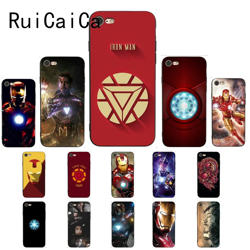 RuiCaiCa Железный человек Marvel Мстители Красочный милый чехол для телефона iPhone 8 7 6 6S
