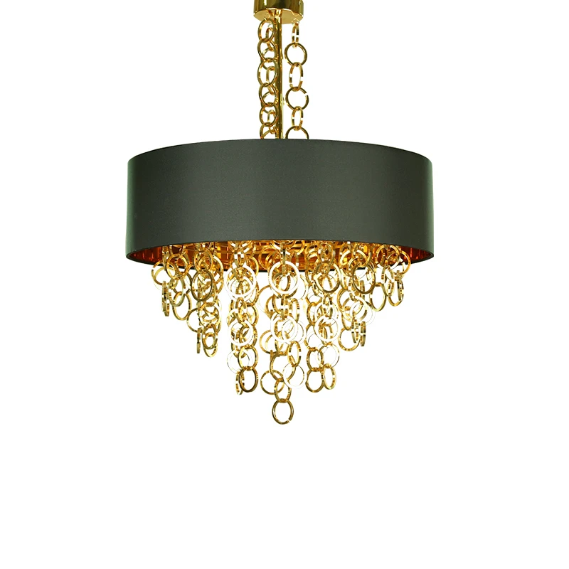 

Promotion Modern Luxury metal Pendant light led lamp gold chain lampshade drop light Residential Restaurant Bar shop decoration