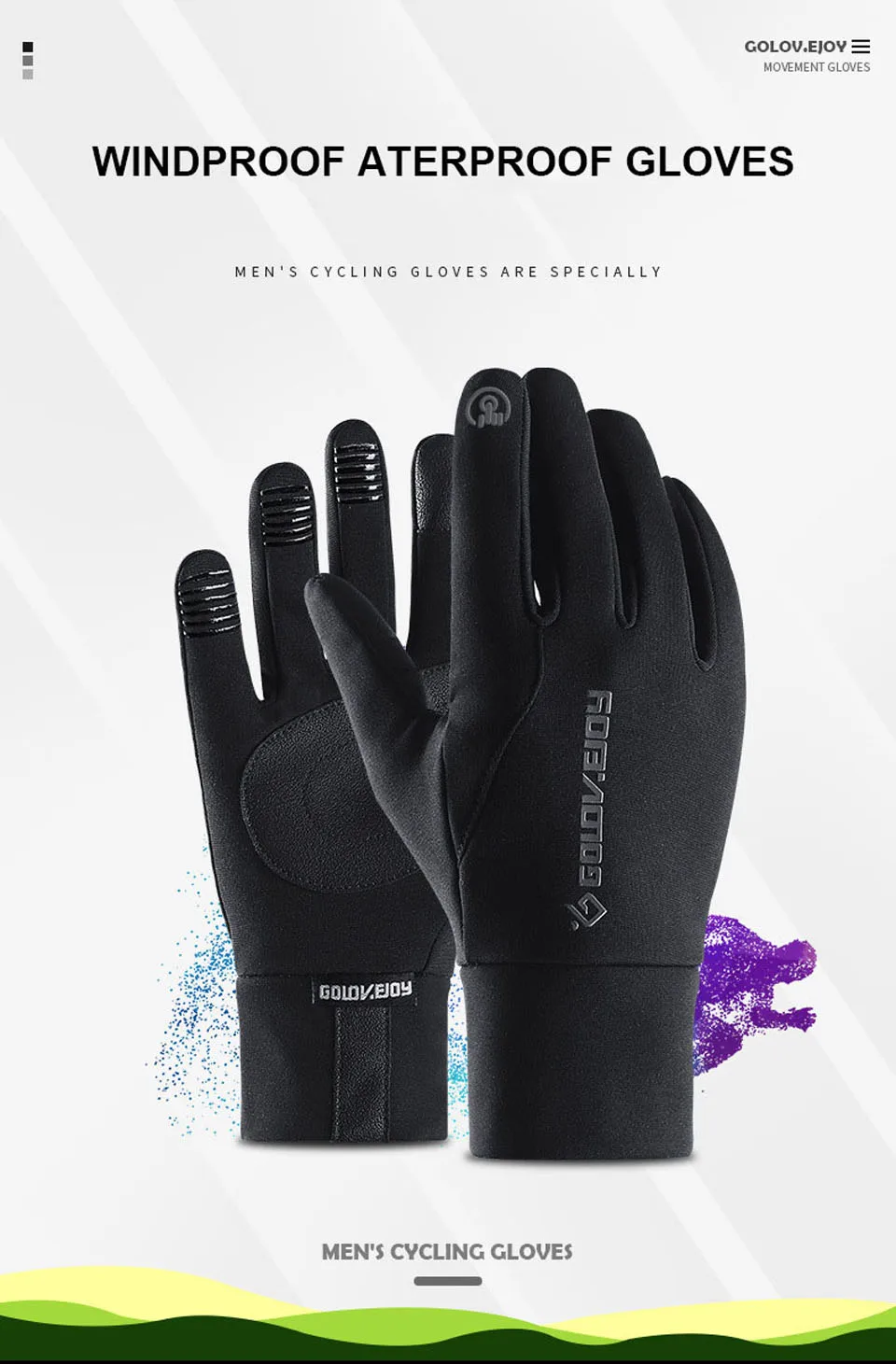 Спорт на открытом воздухе Windstopper бархатные перчатки для рыбалки водонепроницаемые Зимние перчатки для велоспорта MTB мужские и женские
