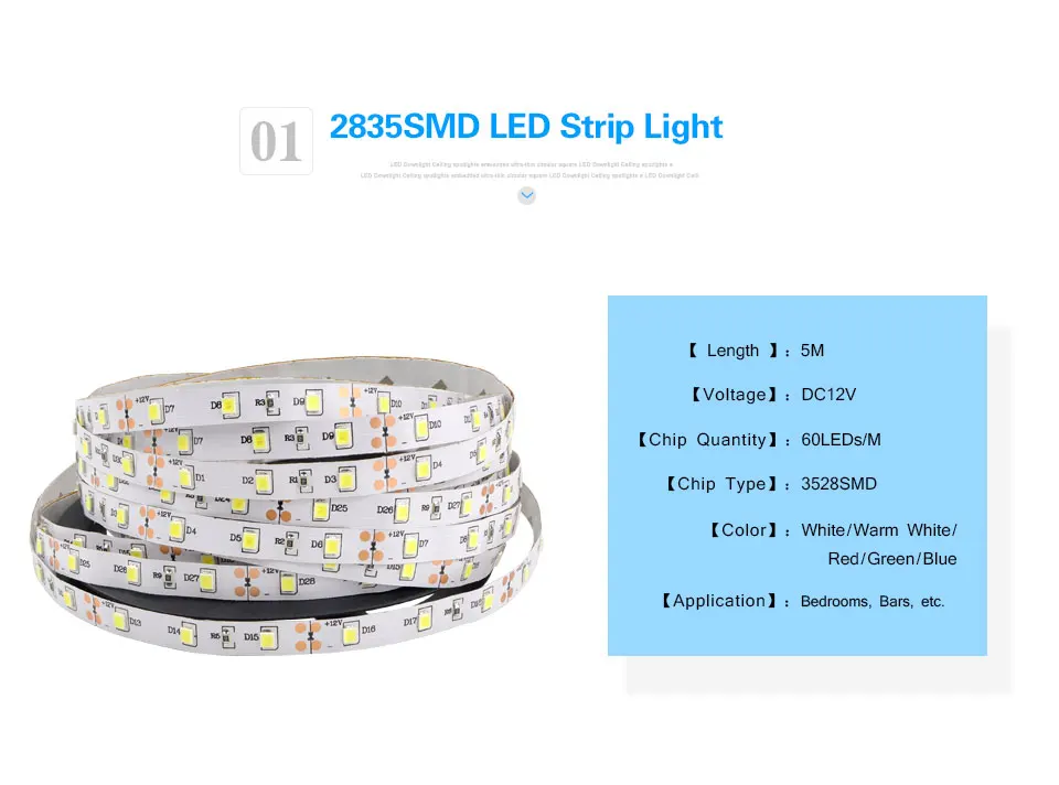 1 рулон 5 м или 2 рулона 10 м 2835 Светодиодная лента более яркое, чем 3528 5050 SMD Светодиодная лента постоянного тока 12 В 60 Светодиодный s/M гибкая неоновая лента