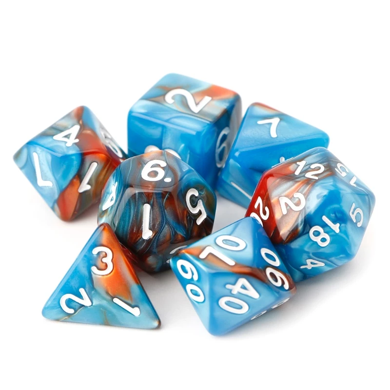7 шт./компл. акриловые многогранные кости для TRPG настольные игры Подземелья и