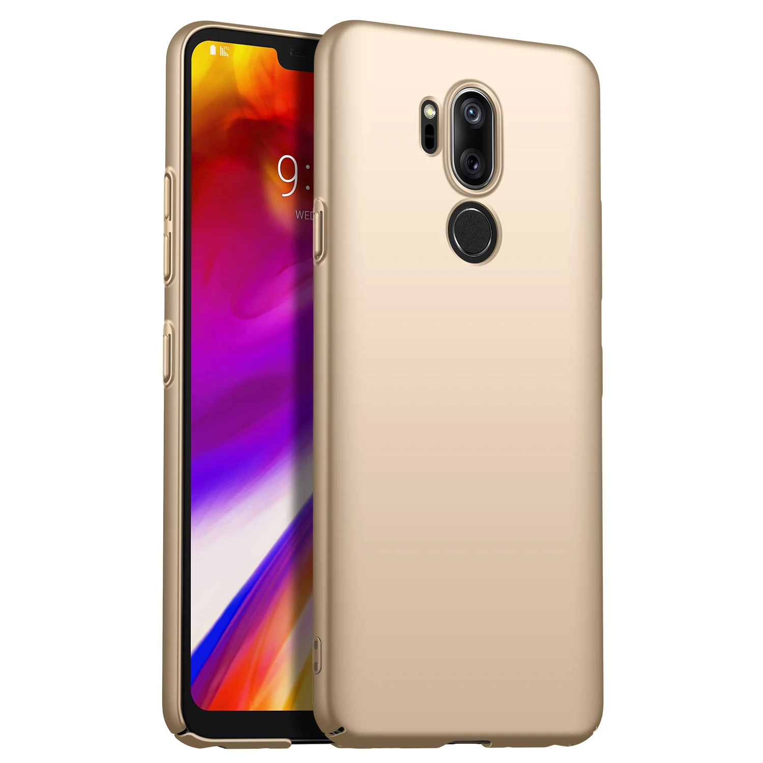 Для LG G7 чехол ThinQ роскошный высококачественный Жесткий ПК Тонкий чехол Матовая кожа защитная задняя крышка чехол s для LG G7 ThinQ чехол для телефона - Цвет: gold